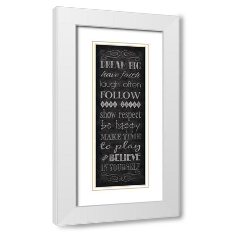 Rules for Life II White Modern Wood Framed Art Print with Double Matting by Harbick, N