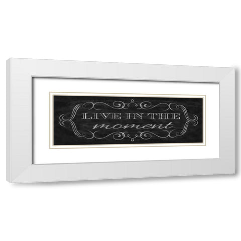 Live in the Moment White Modern Wood Framed Art Print with Double Matting by Harbick, N