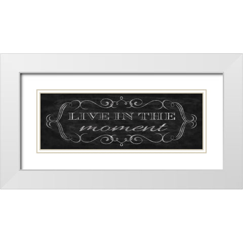 Live in the Moment White Modern Wood Framed Art Print with Double Matting by Harbick, N
