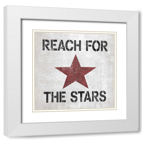 Reach for Stars Sq White Modern Wood Framed Art Print with Double Matting by Harbick, N