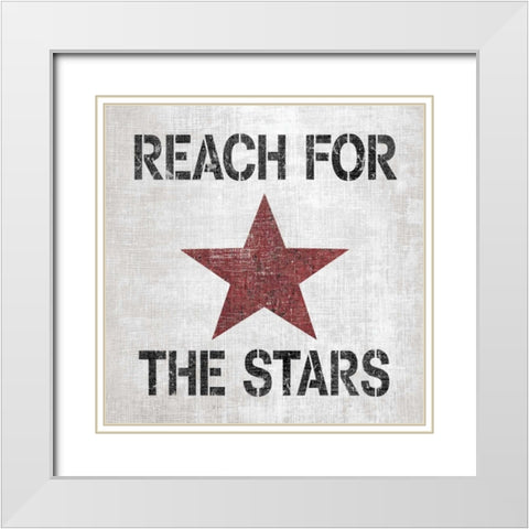 Reach for Stars Sq White Modern Wood Framed Art Print with Double Matting by Harbick, N