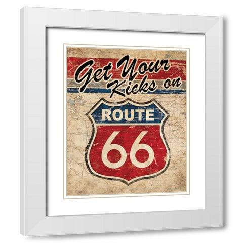 Route 66 II White Modern Wood Framed Art Print with Double Matting by Harbick, N
