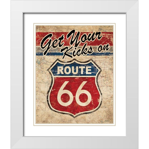Route 66 II White Modern Wood Framed Art Print with Double Matting by Harbick, N