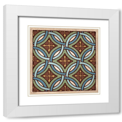 Tile Pattern IV White Modern Wood Framed Art Print with Double Matting by Harbick, N
