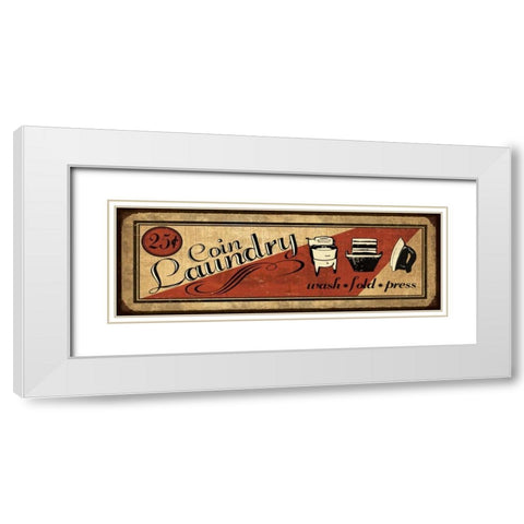 Coin Laundry White Modern Wood Framed Art Print with Double Matting by Harbick, N