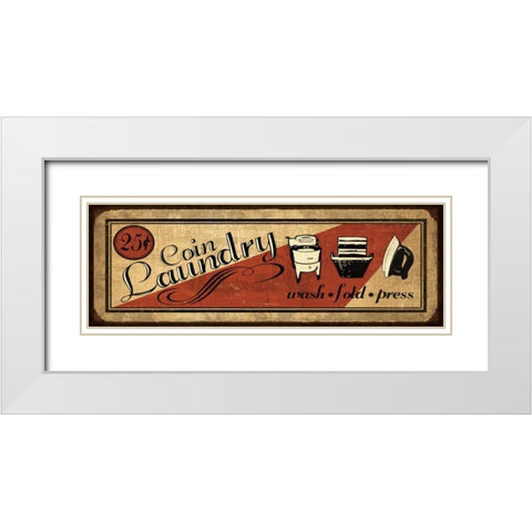Coin Laundry White Modern Wood Framed Art Print with Double Matting by Harbick, N