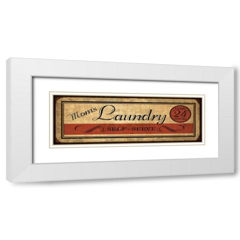 Self Serve Laundry White Modern Wood Framed Art Print with Double Matting by Harbick, N