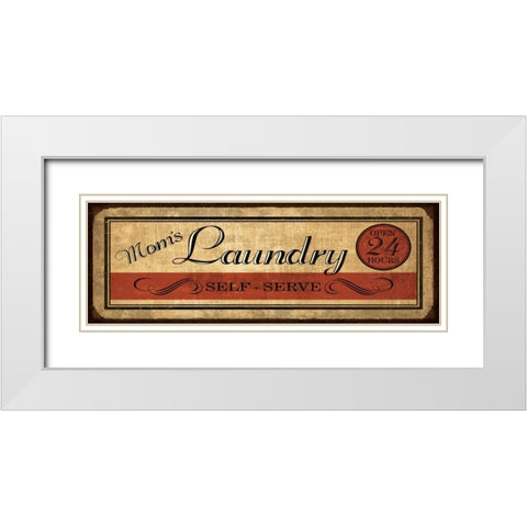Self Serve Laundry White Modern Wood Framed Art Print with Double Matting by Harbick, N