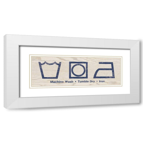 Laundry Icons I White Modern Wood Framed Art Print with Double Matting by Harbick, N