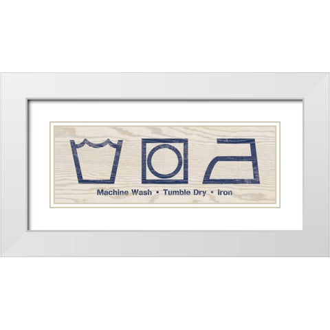 Laundry Icons I White Modern Wood Framed Art Print with Double Matting by Harbick, N