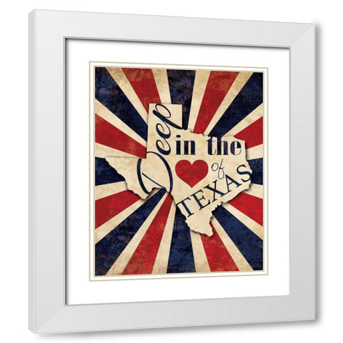Heart of Texas White Modern Wood Framed Art Print with Double Matting by Harbick, N