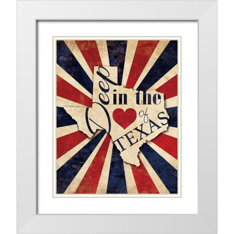 Heart of Texas White Modern Wood Framed Art Print with Double Matting by Harbick, N