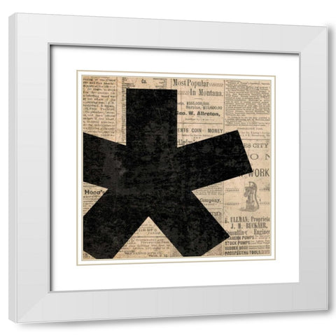 Asterisk White Modern Wood Framed Art Print with Double Matting by Harbick, N