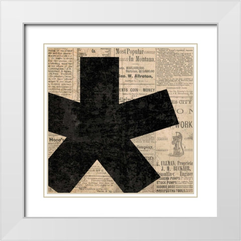 Asterisk White Modern Wood Framed Art Print with Double Matting by Harbick, N