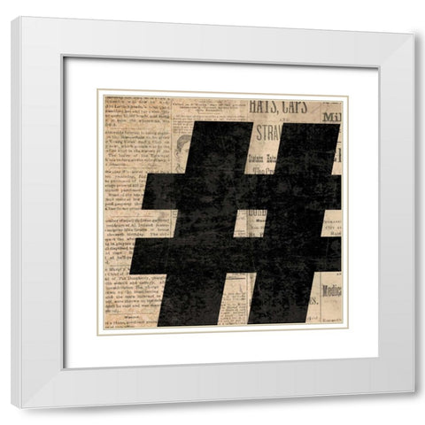 Number Sign White Modern Wood Framed Art Print with Double Matting by Harbick, N