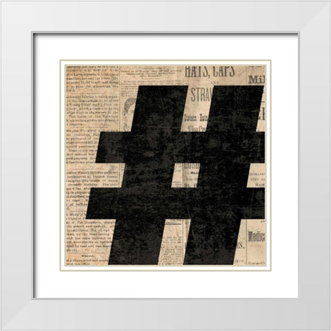 Number Sign White Modern Wood Framed Art Print with Double Matting by Harbick, N