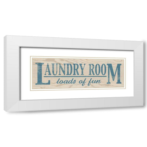 Loads of Fun - Blue White Modern Wood Framed Art Print with Double Matting by Harbick, N