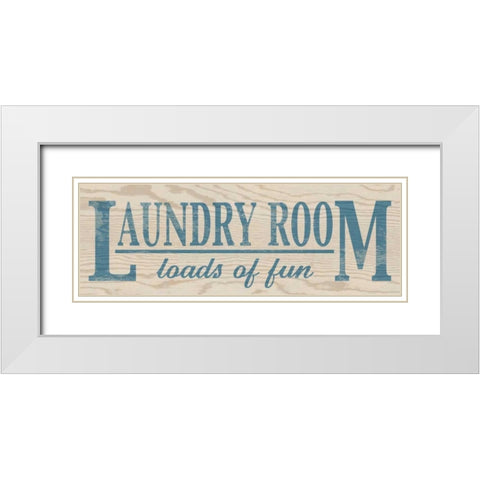 Loads of Fun - Blue White Modern Wood Framed Art Print with Double Matting by Harbick, N