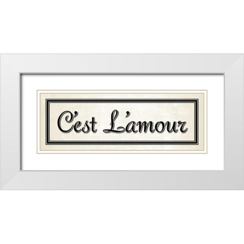 Cest L amour White Modern Wood Framed Art Print with Double Matting by Harbick, N