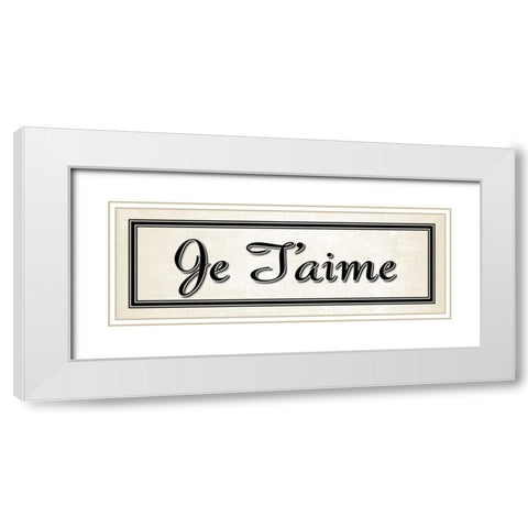 Je Taime White Modern Wood Framed Art Print with Double Matting by Harbick, N