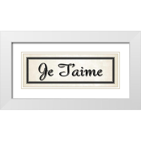 Je Taime White Modern Wood Framed Art Print with Double Matting by Harbick, N