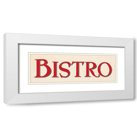 Red Bistro White Modern Wood Framed Art Print with Double Matting by Harbick, N