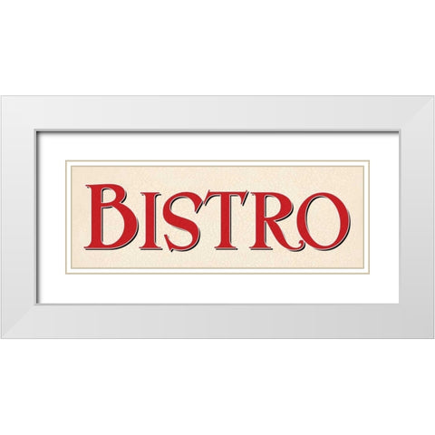 Red Bistro White Modern Wood Framed Art Print with Double Matting by Harbick, N