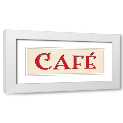 Red Cafe White Modern Wood Framed Art Print with Double Matting by Harbick, N