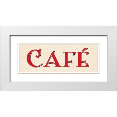 Red Cafe White Modern Wood Framed Art Print with Double Matting by Harbick, N