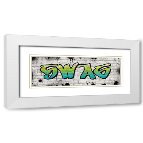 Swag Graffiti White Modern Wood Framed Art Print with Double Matting by Harbick, N