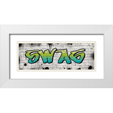 Swag Graffiti White Modern Wood Framed Art Print with Double Matting by Harbick, N