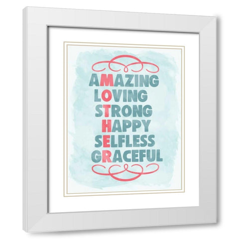 Mother Sign I White Modern Wood Framed Art Print with Double Matting by Harbick, N