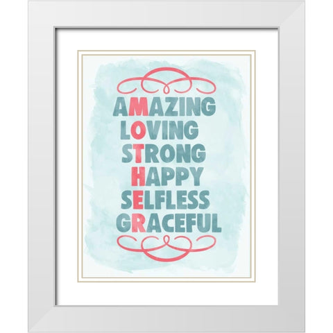 Mother Sign I White Modern Wood Framed Art Print with Double Matting by Harbick, N