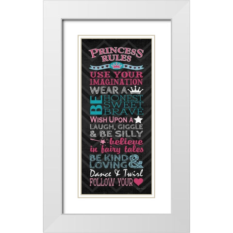Princess Rules Panel White Modern Wood Framed Art Print with Double Matting by Harbick, N.