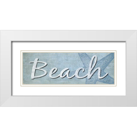 Blue Beach White Modern Wood Framed Art Print with Double Matting by Harbick, N.