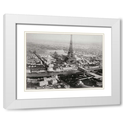Vintage Paris I White Modern Wood Framed Art Print with Double Matting by Harbick, N.