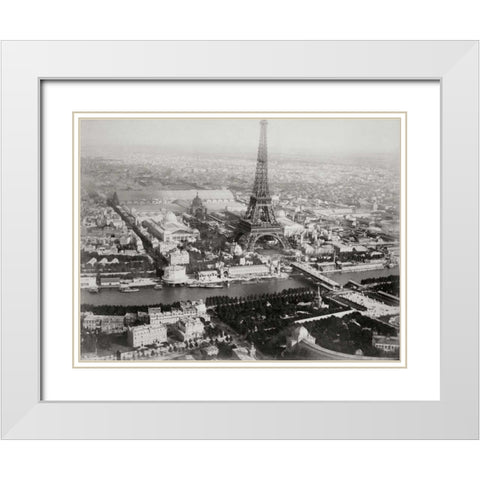 Vintage Paris I White Modern Wood Framed Art Print with Double Matting by Harbick, N.