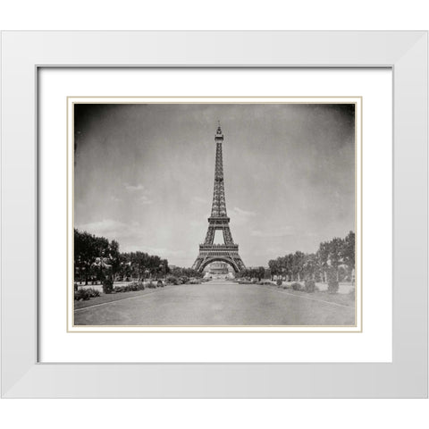 Vintage Paris IV White Modern Wood Framed Art Print with Double Matting by Harbick, N.