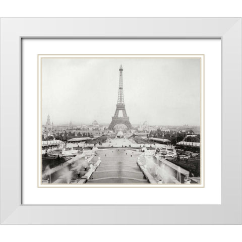 Vintage Paris V White Modern Wood Framed Art Print with Double Matting by Harbick, N.