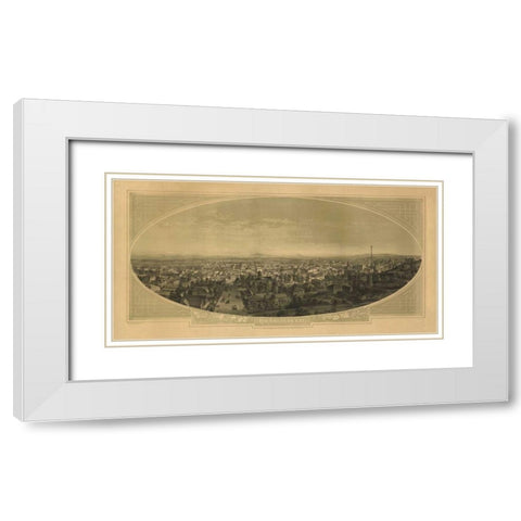 1888 Las Angeles Map White Modern Wood Framed Art Print with Double Matting by Harbick, N.