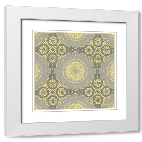 Elegance in Yellow I White Modern Wood Framed Art Print with Double Matting by Harbick, N.
