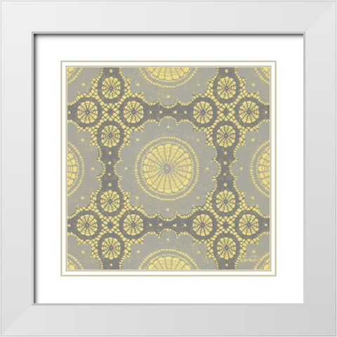 Elegance in Yellow I White Modern Wood Framed Art Print with Double Matting by Harbick, N.
