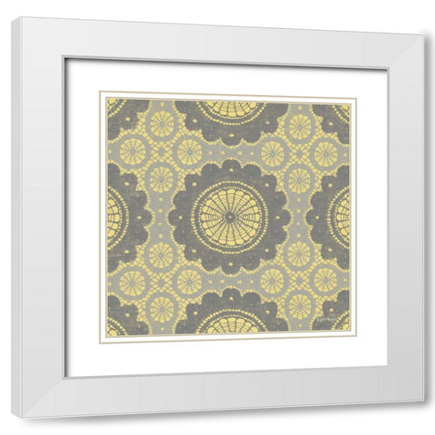 Elegance in Yellow II White Modern Wood Framed Art Print with Double Matting by Harbick, N.