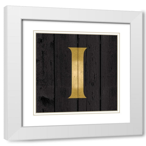 Gold Alphabet I White Modern Wood Framed Art Print with Double Matting by Harbick, N.