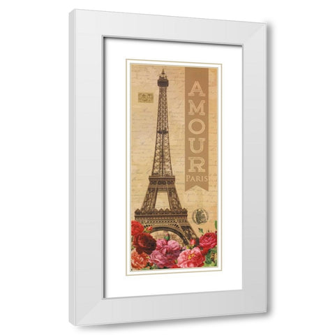 Amour Paris White Modern Wood Framed Art Print with Double Matting by Harbick, N.