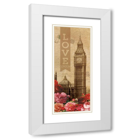 Love London White Modern Wood Framed Art Print with Double Matting by Harbick, N.