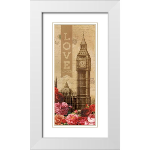 Love London White Modern Wood Framed Art Print with Double Matting by Harbick, N.