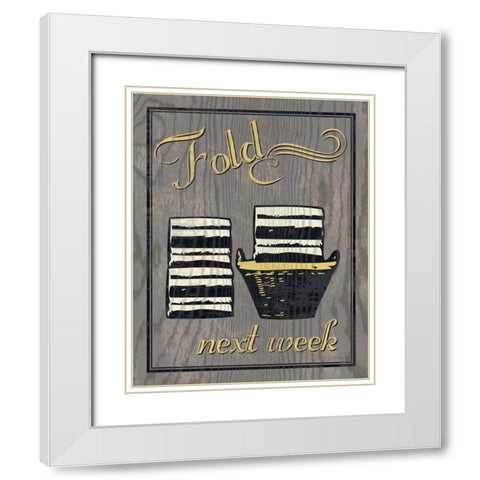 Fold - Gray White Modern Wood Framed Art Print with Double Matting by Harbick, N.