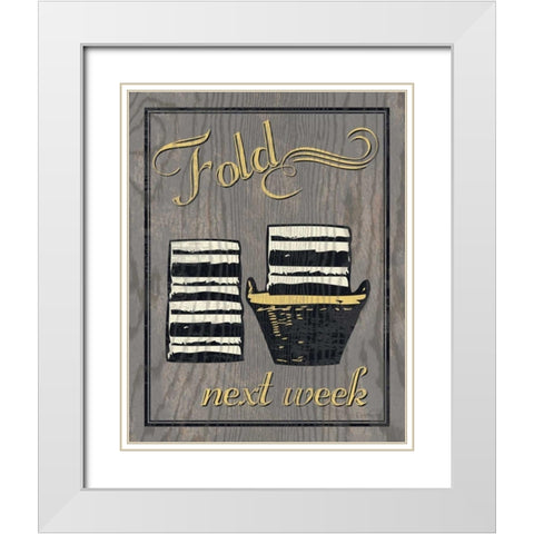 Fold - Gray White Modern Wood Framed Art Print with Double Matting by Harbick, N.