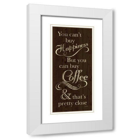Cant Buy Happiness White Modern Wood Framed Art Print with Double Matting by Harbick, N.